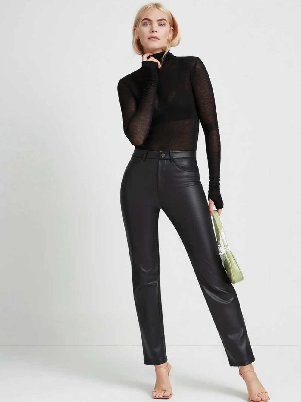 MARELLA Black Faux Leather Vinci Pants